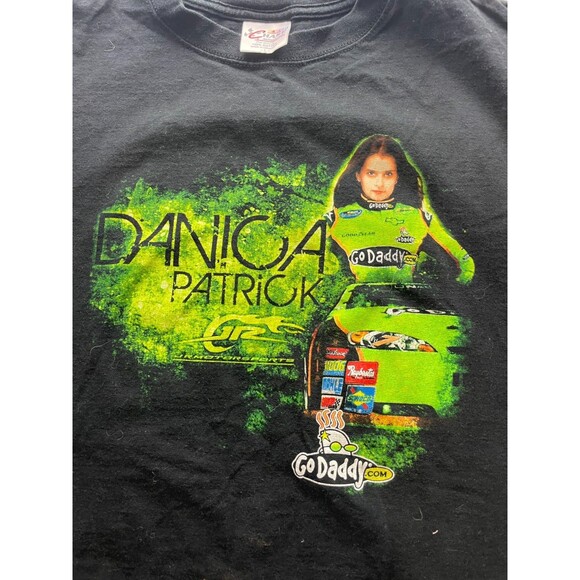 Danica Patrick Shirt Mens Large Black Chase NASCAR JR Motorsports Go Daddy - Picture 3 of 7